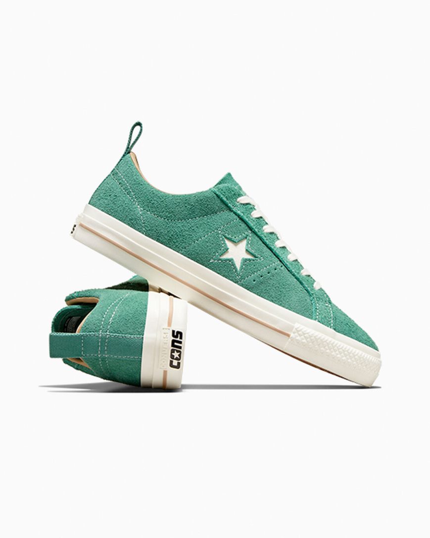 Pánské Skate Boty Converse One Star Pro Vintage Semišové Zelene | CZ NTPE62